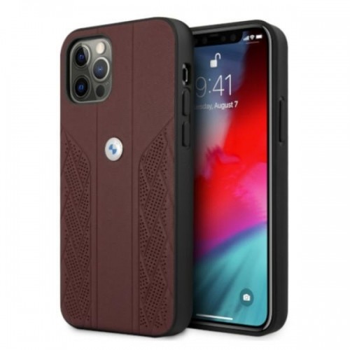 Etui BMW BMHCP12MRSPPR iPhone 12|12 Pro 6,1" czerwony|red hardcase Leather Curve Perforate image 1