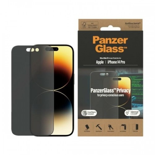 PanzerGlass Ultra-Wide Fit iPhone 14 Pro 6,1" Privacy Screen Protection Antibacterial Easy Aligner Included P2784 image 1