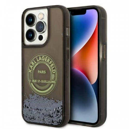 Karl Lagerfeld KLHCP14LLCRSGRK iPhone 14 Pro 6,1" czarny|black hardcase Liquid Glitter RSG image 1