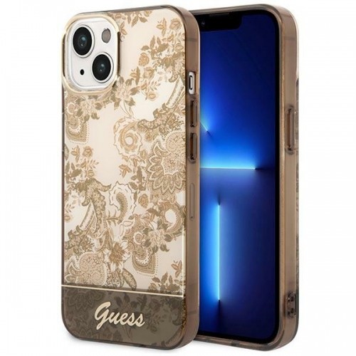 Guess GUHCP14SHGPLHC iPhone 14 6,1" ochre hardcase Porcelain Collection image 1