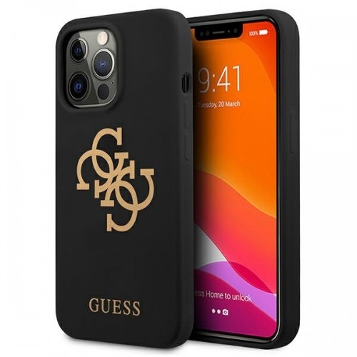 Guess GUHCP13LLS4GGBK iPhone 13 Pro | 13 6,1" czarny|black hard case Silicone 4G Logo image 1