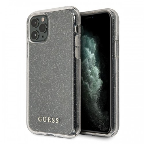 Guess GUHCN65PCGLSI iPhone 11 Pro Max srebrny|silver hard case Glitter image 1