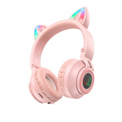 OEM Borofone Headphones BO18 Cat Ear bluetooth pink image 1