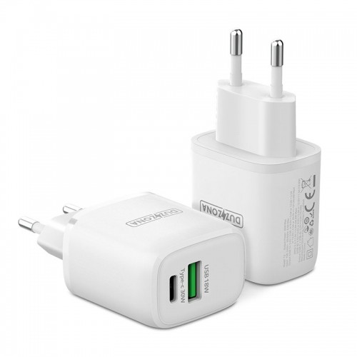 OEM Dux Ducis Duzzona wall charger T2 - USB + Type C - PD 30W white image 1