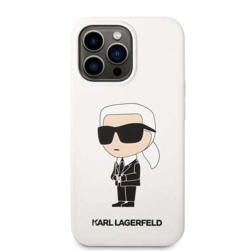 Karl Lagerfeld Liquid Silicone Ikonik NFT Case for iPhone 13 Pro White image 1