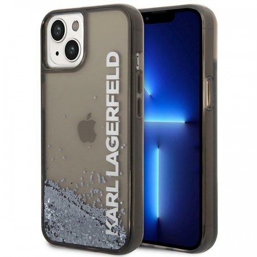 Karl Lagerfeld Translucent Liquid Glitter Case for iPhone 14 Black image 1