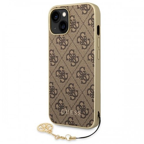 Guess 4G Charms Case for iPhone 14 Brown image 1