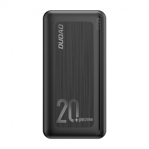 Dudao power bank 20000 mAh Power Delivery 20 W Quick Charge 3.0 2x USB | USB Type C black (K12PQ + black) image 1