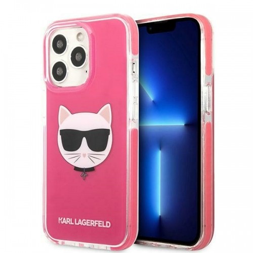 Karl Lagerfeld TPE Choupette Head Case for iPhone 13 Pro Max Fuchsia image 1