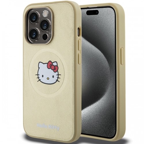 Hello Kitty HKHMP15XPGHCKD iPhone 15 Pro Max 6.7" złoty|gold hardcase Leather Kitty Head MagSafe image 1