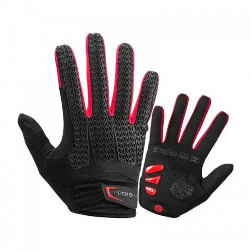 Bicycle full finger gloves Rockbros size: L S169-1BR (red-black) image 1