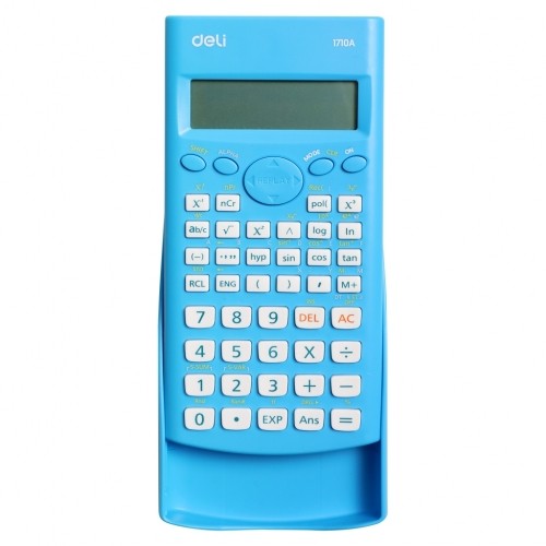 Zinātniskais kalkulators Deli 240F, divrindu displejs, 10+2 cipari, gaiši zils image 1