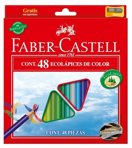 Krāsainie zīmuļi Faber-Castell Eco 48 krāsas + asināmais image 1