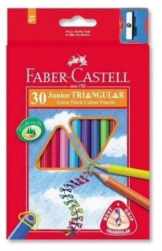 Krāsainie zīmuļi Faber-Castell Jumbo, 30 krāsas, ar asināmo image 1
