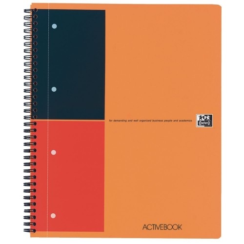 Līniju klade ar spirāli Oxford Activebook A4+, 80 lapas, ar perforāciju, plastikāta vākos image 1