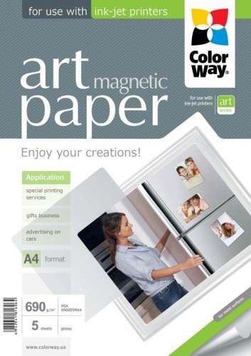 Fotopapīrs ColorWay ART A4, 690g/m², 5lpp/iep, magnētisks, glancēts image 1