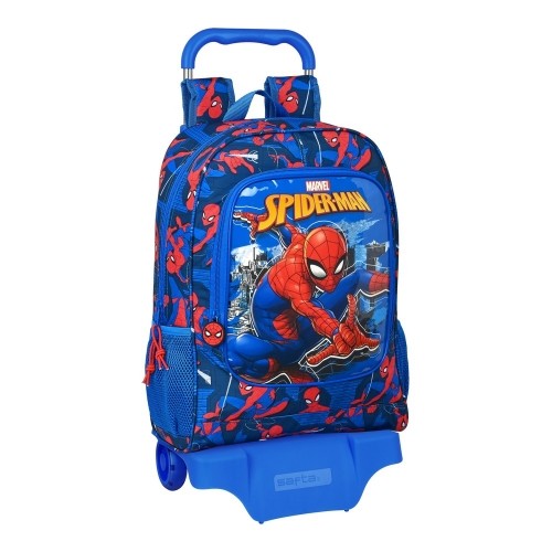 Safta Skolas mugursoma ar riteņiem Spiderman Great Power Sarkans Zils (32 x 42 x 14 cm) image 1