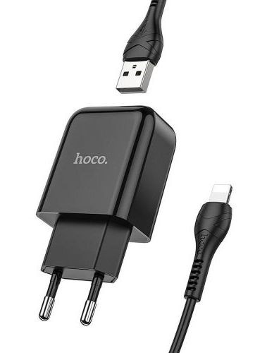 Hoco N2 Mobilo telefonu lādētājs 2.1A + Lightning kabelis 1m image 1