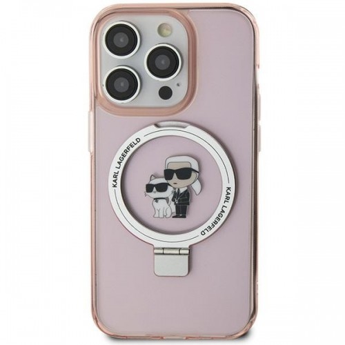 Karl Lagerfeld KLHMN61HMRSKCP iPhone 11 | Xr 6.1" różowy|pink hardcase Ring Stand Karl&Choupettte MagSafe image 1