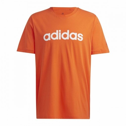 Vīriešu Krekls ar Īsām Piedurknēm Adidas  Essentials Embroidered Linear Oranžs image 1