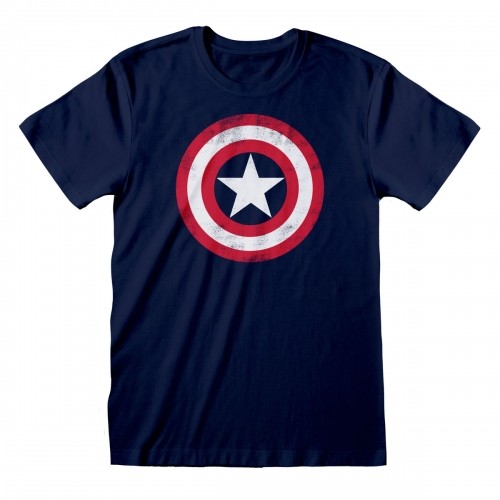 CapitÁn AmÉrica Krekls ar Īsām Piedurknēm Capitán América Captain America Shield Zils Unisekss image 1