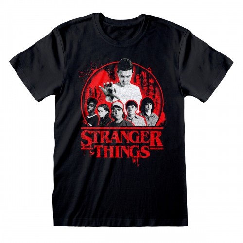 Krekls ar Īsām Piedurknēm Stranger Things Circle Logo Melns Unisekss image 1