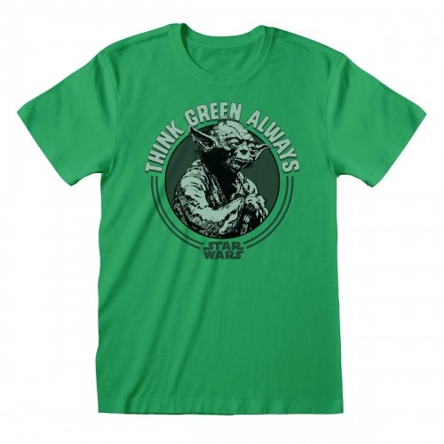 Krekls ar Īsām Piedurknēm Star Wars Yoda Think Green Zaļš Unisekss image 1