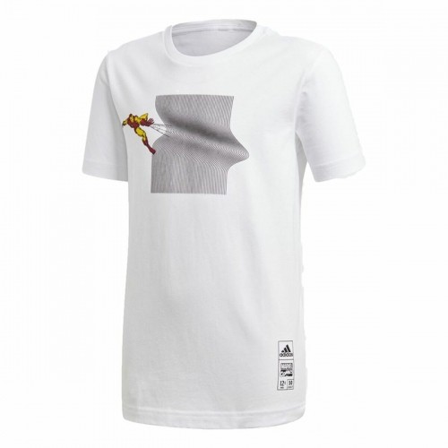 Krekls ar Īsām Piedurknēm Bērniem Adidas Iron Man Graphic Balts image 1