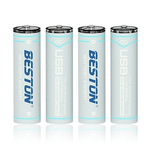 Beston Rechargeable AA batteries with USB C, 1460mAh, Li-Ion, 4 pcs image 1