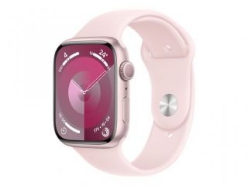 Apple  
         
       Watch Series 9 GPS 45mm Pink Aluminium Case with Light Pink Sport Band - M/L image 1