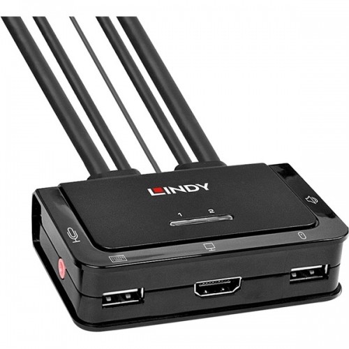 Lindy 2 Port Kabel KVM Switch, HDMI 4K60, USB 2.0 & Audio, KVM-Switch image 1