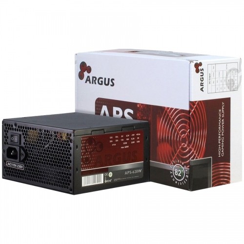 Power Supply INTER-TECH Argus APS 620W, efficiency 86.3%, dual rail (30A/30A), 120 mm silent fan with automatic control, 1x6+2pinPCIE, 4xSATA, 4xMolex, 1xFloppy, 1x4+4pinEPS12V, Active PFC, OVP/SCP/OPP/UVP/OS protection image 1
