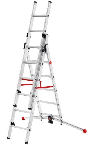 Kāpnes kombinējamās S100 Hailo ProfiLOT / alumīnija / 2x6+1x5 pakāpieni image 1