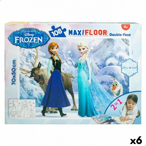 Puzle Bērniem Frozen Abpusējs 108 Daudzums 70 x 1,5 x 50 cm (6 gb.) image 1