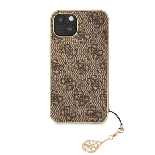 Guess 4G Charms Case for iPhone 13 Brown image 1