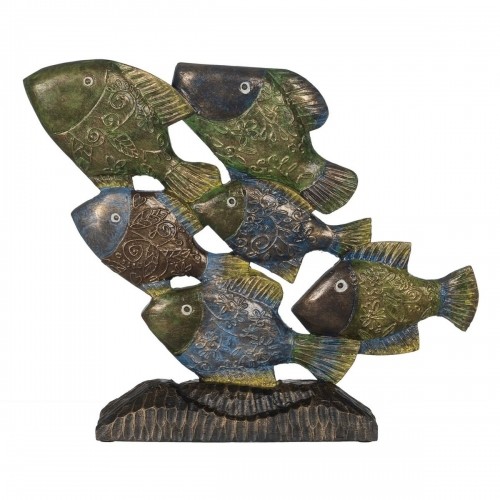 Bigbuy Home Декоративная фигура Синий Коричневый Зеленый Рыбы 60 x 11,5 x 52 cm image 1
