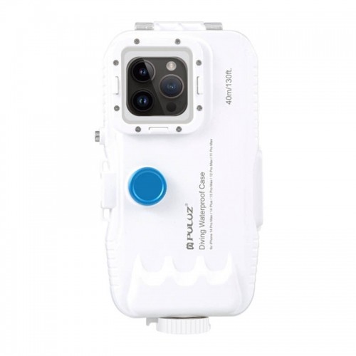 Plastic waterproof phone case Puluz for iPhone 14 Plus|Pro Max|13 Pro Max|12 Pro Max|11 Pro Max (white) image 1