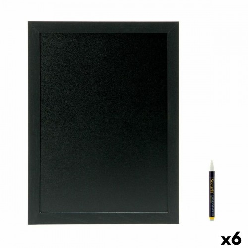 Доска Securit Woody Тик стена Чёрный 40 x 20 cm image 1