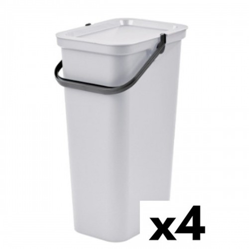 Atkārtoti Pārstrādājamo Atkritumu Tvertne Tontarelli Moda 38 L Balts (4 gb.) image 1