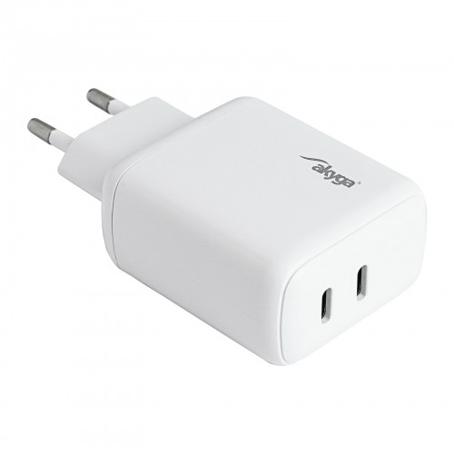 Akyga wall charger AK-CH-19 40W 2x USB-C 20W PD Quick Charge 3.0 5-12V | 1.67-3A white image 1