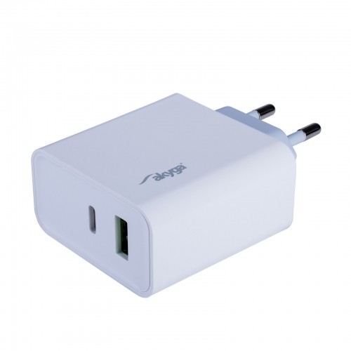 Akyga wall charger AK-CH-14 45W USB-A + USB-C PD Quick Charge 3.0 5-20V | 2.25-3A white image 1