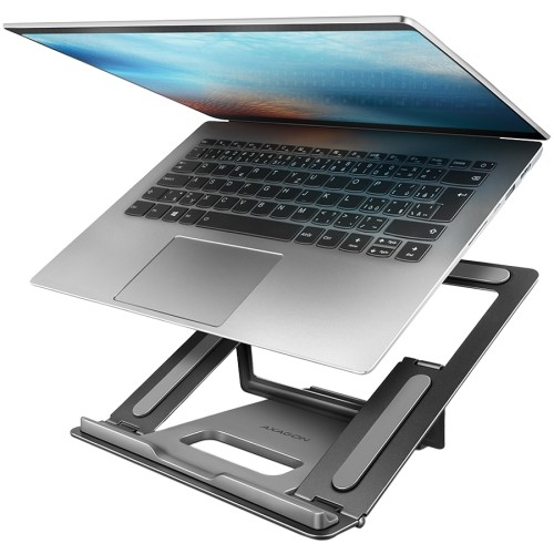 Axagon STND-L NOTEBOOK STANDAluminum stand for 10“ – 16“ notebooks. Four adjustable positions. image 1