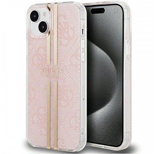 Guess GUHCP15MH4PSEGP iPhone 15 Plus | 14 Plus 6.7" różowy|pink hardcase IML 4G Gold Stripe image 1