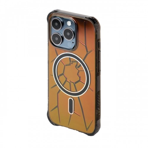 MagSafe Kingxbar PQY Crack Series silicone case for iPhone 15 Pro - black image 1