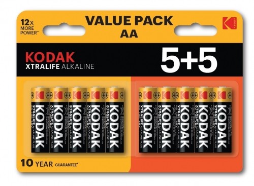 Kodak XTRALIFE Alkaline AA Battery 10 (5+5 pack) image 1