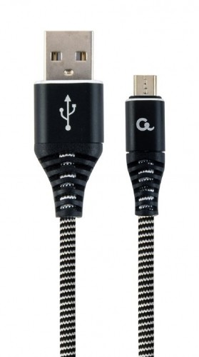 Gembird Cablexpert CC-USB2B-AMMBM-2M-BW USB cable USB 2.0 USB A Micro-USB B Black image 1