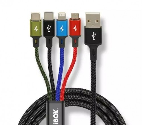 Ibox Universal 4 in 1 charging cable I-BOX USB IKUM4W1 image 1