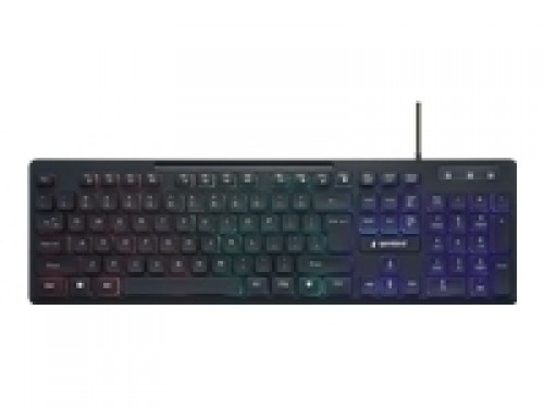 Gembird KB-UML-02 "Rainbow" backlight multimedia keyboard, black, US layout Gembird image 1