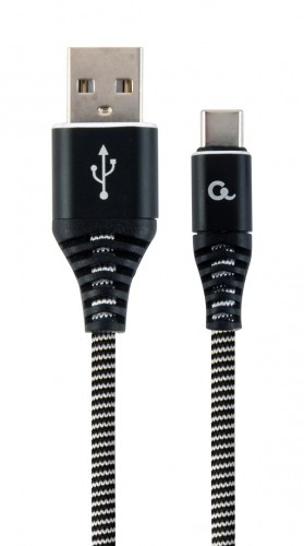 Gembird CC-USB2B-AMCM-2M-BW USB cable USB 2.0 USB A USB C Black, White image 1