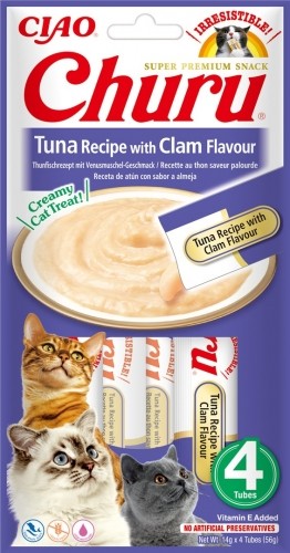INABA Churu Tuna with clam flavour - cat treats - 4x14 g image 1